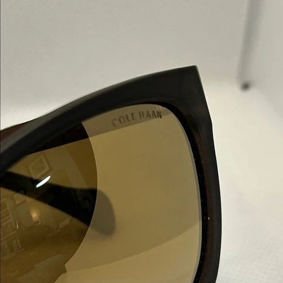 Cole Haan 57mm Polarized Sleek Square Matte Grey and Gold Women's Sunglasses - Picture 3 of 13